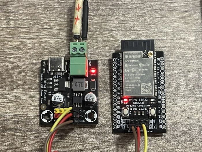 Connect Mtiny ESP32 WROVER-IE with Mtiny Power Module